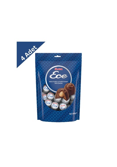 Ülker Ece Bütün Fındıklı Sütlü Çikolata 350 G X 4 Adet - Geleneksel İkram Seti