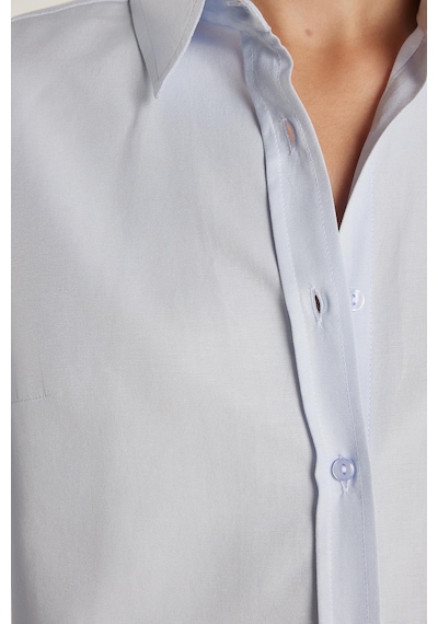 Tudors Kadın Slim Fit Dar Kesim Uzun Kollu Pamuklu Vücuda Oturan Dokulu Mavi Basic Gömlek-35318 Mavi Tudors Kadın Slim Fit Dar Kesim Uzun Kollu Pamuklu Vücuda Oturan Dokulu Mavi Basic Gömlek-35318 Mavi