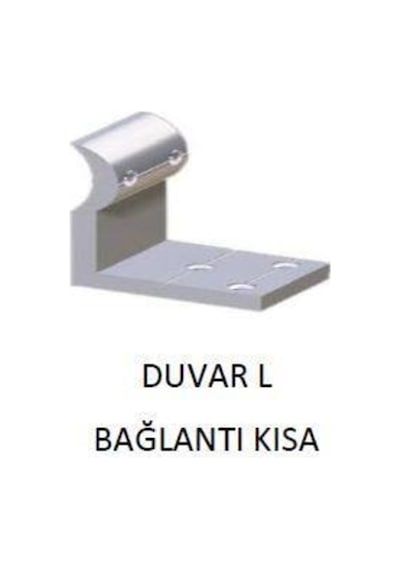 Duvar L Bağlantı Kısa Aluminyum Küpeşte - Korkuluk Aksesuarı Mobilya Bağlantı Elemanları Beyaz Belir Beyaz