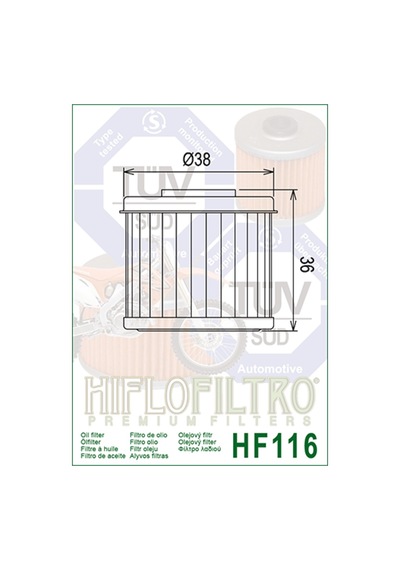 Hiflo HF-116 Honda Crf 250 R Yağ Filtresi (2004-2025)