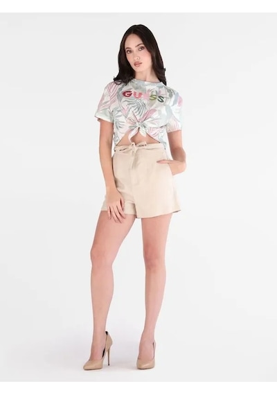 Guess Jersey Regular Fit Kadın Crop T-shirt W6gı09k3024 Çok Renkli