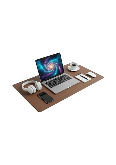 90x40 Xl Deri Mouse Pad,ofis,masa Matı Sümen,konforlu Mouse Pad,çift Yönlü Kahverengi