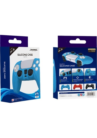 Sony Dobe Playstation 5 Uyumlu Dualsense Gamepad Slikon Koruyucu Set, Ps5 Slikon Kılıf-mavi