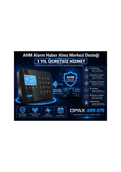 Ard-575 Siyah Gprs/gsm/wifi 4g Dokunmatik Kablolu Kablosuz Ev Ve İşyeri Alarm Paneli