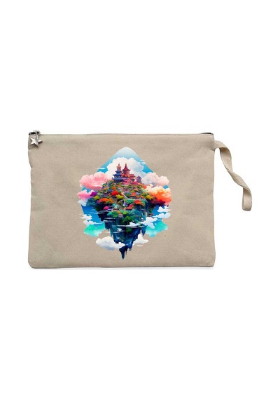 The İsland On The Cloud Krem Clutch Astarlı Cüzdan / El Çantası