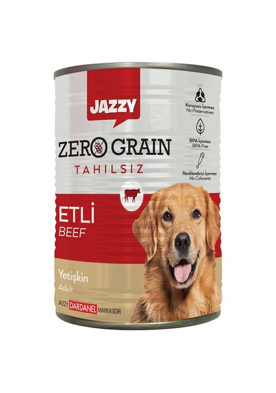 Jazzy Zero Grain Köpek Maması Etli 380 G - 8 Adet Tarı