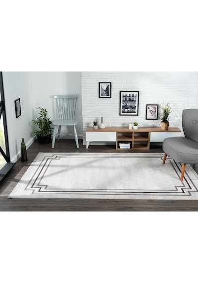 Trend 2803 Gri Salon, Mutfak, Yatak Odası Halısı - Makinede Yıkanabilir-1091 Gri