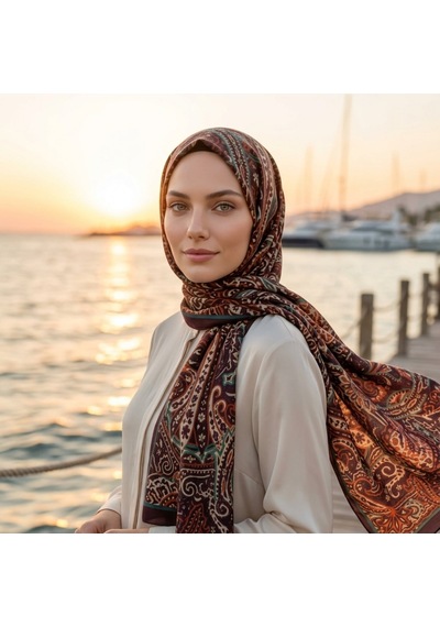 Moda Nuda Heritage Visal Şal Kahverengi - Zarif Seçim