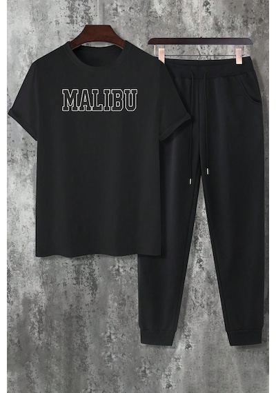 Uyguntarz Unisex Malibu 2'li Eşofman Takımı Siyah