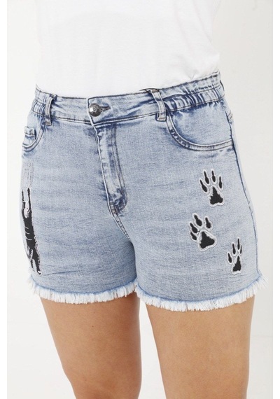 Zanessi Fashıon Zanessi Büyük Beden Denim Şort Kedi Nakışlı Pamuklu Elastan Yazlık Kadın Jean Şort Mavi Zanessi Fashıon Zanessi Büyük Beden Denim Şort Kedi Nakışlı Pamuklu Elastan Yazlık Kadın Jean Şort Mavi