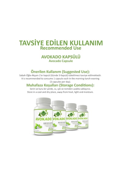 Gökçek Şifa 1000 MG Avokado (Avocado Capsule) 60 Kapsül