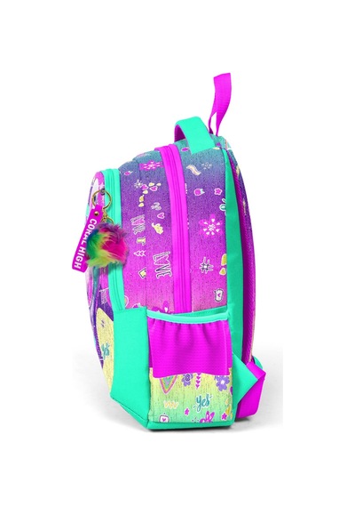 Coral High Kids Pembe Su Yeşili Flamingo Desenli Üç Bölmeli Okul Sırt Çantası 23647