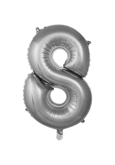 Folyo Balon Rakam Gümüş Renk 34 Inc 76 Cm Helyum Uyumlu 8