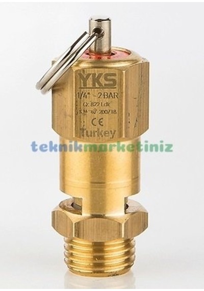 1/4" 9 Bar Sabit Basınçlı Mühürlü Yks Ce Belgeli Emniyet Ventili