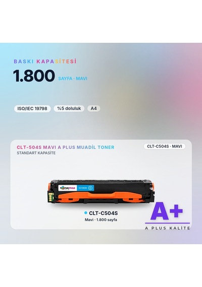 Samsung Clt-c504s Mavi Uyumlu Toner A Plus / Clp-415 / Clx-4195 / Xpress C1810 / C1860