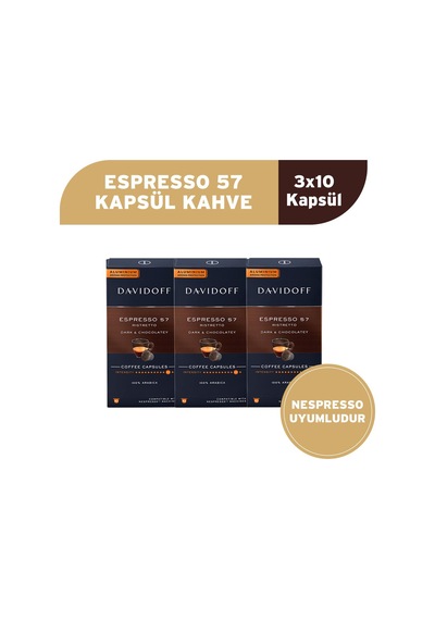 Davidoff Espresso 57 Ristretto Kapsül Kahve 3x10 Adet - Nespesso Uyumludur
