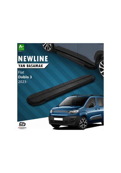 S-dizayn Fiat Doblo 3 Newline Siyah Yan Basamak 203 Cm 2023 Üzeri