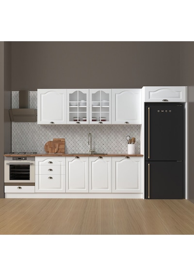 350 Cm %100 Mdf Greena White Mutfak Dolabı Beyaz 350 Cm %100 Mdf Greena White Mutfak Dolabı Beyaz