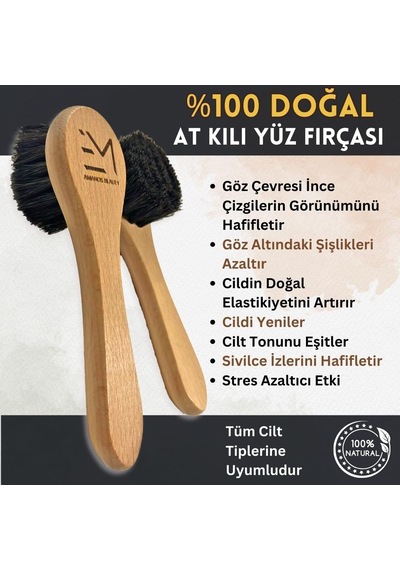 %100 Doğal At Kılı Yüz Fırçası Göz Çevresi İnce Çizgilerde Etkili Ton Eşitleyici Özel Seri