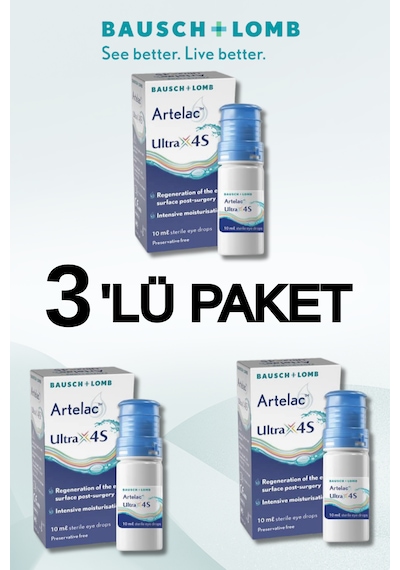 Bausch & Lomb Artelac Ultra 4s 10 Ml Damla 3'lü Paket