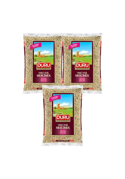 Duru Yerli Yeşil Mercimek 3 x 1 KG