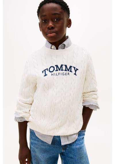 Tommy Hilfiger Erkek Çocuk Triko Kb0kb10347 Ekru