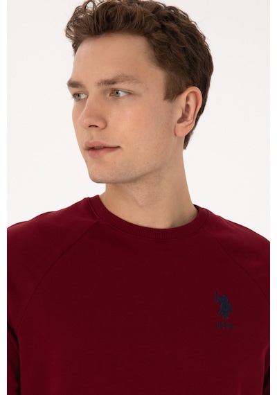 U.S. Polo Assn. Erkek Bordo Basic Sweatshirt 50308103-VR014