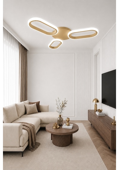 Hilton 3'lü Led Plafonyer Avize Beyaz Işık Eskitme