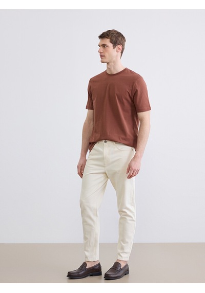 Lcwaıkıkı Classic Kahverengi %100 Pamuk Regular Fit Basic Tişört