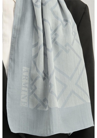 Armine Tencel İpek Zincir Desen Şal 3291 Gri