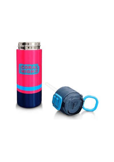 Coral High Kids Neon Mercan Lacivert Pipetli Ve Direkt İçim Çelik Termos 500 Ml 31823 Neon Mercan