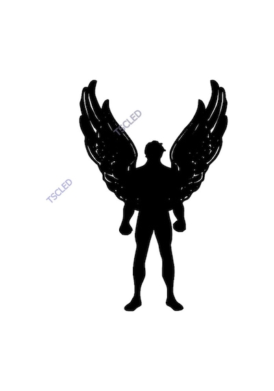 Kanatlı Adam Sticker Yapıştırma 17Cm
