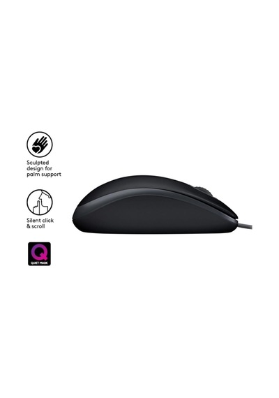 B110 Kablolu Usb Fare, Sessiz Tuşlar, Tam Boyutlu Konforlu Tasarım, İki Elle Kullanılabilir Pc/mac/laptop - Gri Kablosuz
