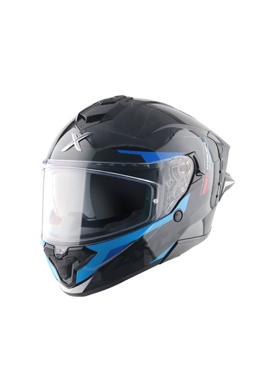Axor Brutale Kryptıc Full Face Kapalı Kask Parlak Mavi - Siyah