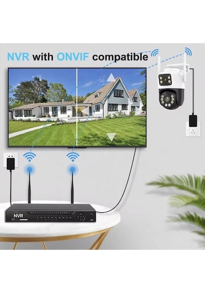 6mp Çift Lensli Wifi Ptz Kamera Akıllı Takip 360 Görüş Ip66 Gece Görüş Güvenlik Kamera
