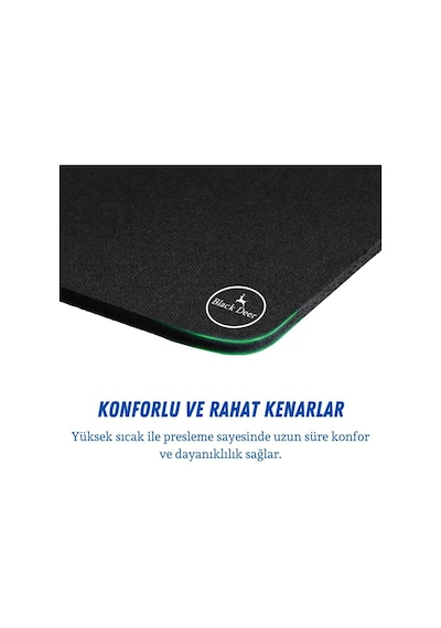 Black Deer Siyah 70x30 Large Boy Professional Gaming Ofis Mouse Pad Kaydırmaz Mouse Pad
