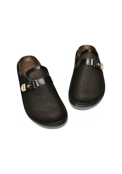 Fox Shoes Y250505015 Siyah File Önü Kapalı Kadın Terlik Siyah