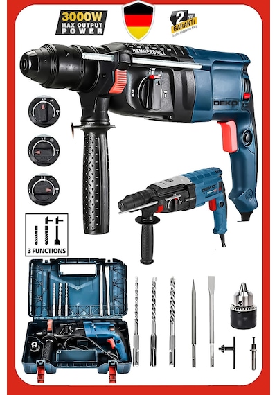 Deko DK2835 3000W Kırıcı Delici Matkap Hilti + Uç Seti