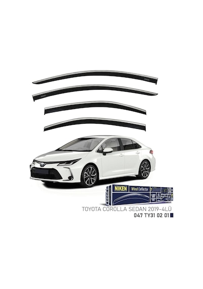 Niken Toyota Corolla Cam Rüzgarlığı Kromlu 4&apos Lü 2019+ Sonras