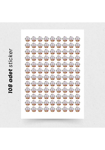 Yılbaşı Temalı İyi Seneler Sticker Seti, Yeni Yıl Hediye Paketlem Çok Renkli