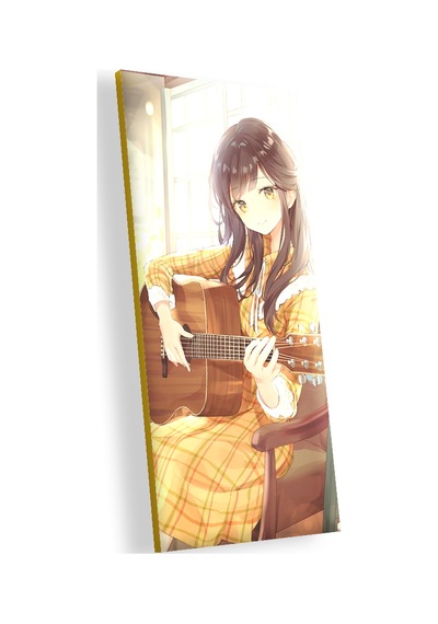 Cakasepetim Gitarlı Kız Animasyon Ahşap Mdf Tablo