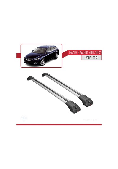 Mazda 6 Wagon Gh1/gh2 2008-2012 Arası İle Uyumlu Ace-1 Ara Atkı Tavan Barı Gri
