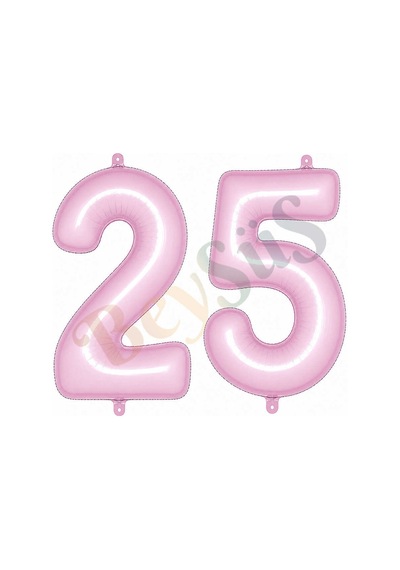 25 Rakam Folyo Balon Pembe Rengi 76 Cm