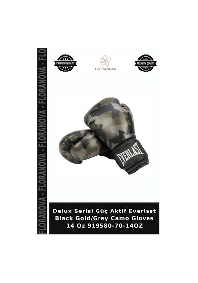 Delux Serisi Güç Aktif Everlast Black Gold/grey Camo Gloves 14 Oz 919580-70-14oz Siyah - Altın