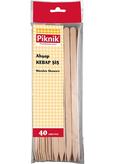 Piknik Ahşap Adana Kebap Şişi 40'Li