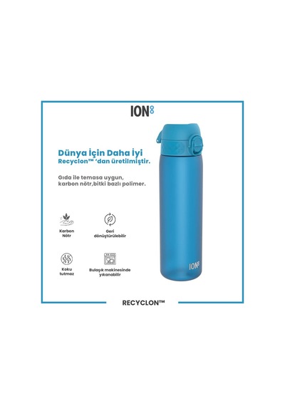 Ion8 - İnce Suluk - Mavi - 500 Ml - Sızdırmaz - Bpa İçermeyen