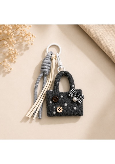 Kumru Studio Mini Çanta Charm Koyu Gri Telefon Ve Çanta Aksesuarı