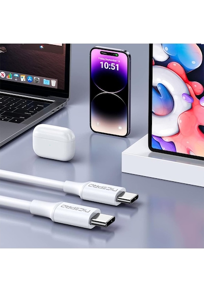 NPO﻿﻿ CTC12 60W 1.2m TPE Type-C to Type-C Hızlı Şarj ve Data Kablosu