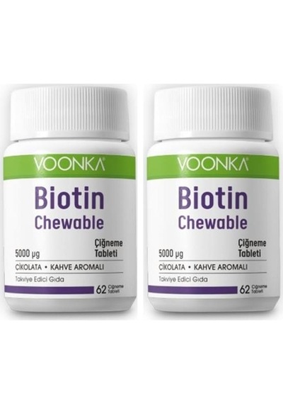 Voonka Biotin Chewable 62 Çiğneme Tableti 2 Adet