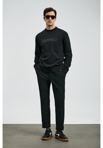Lufian Erkek Luther Sweatshirt 112030171 Siyah Siyah